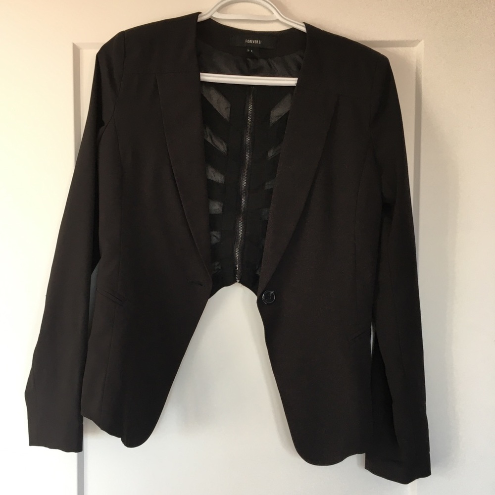 Black asymmetrical blazer